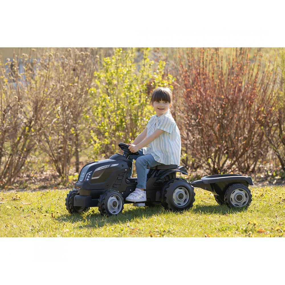 Farmer XL Tractor + Trailer - Zwart met gereduceerd gewicht