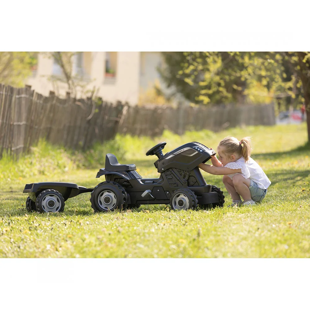 Farmer XL Tractor + Trailer - Zwart met gereduceerd gewicht