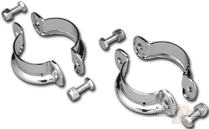 Chrome Late Model Muffler Clamps Harley-Davidson