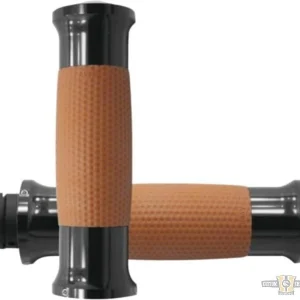 Air Gel Grips Koolzwart Tan 7/8" Anodized Throttle Wire Harley-Davidson