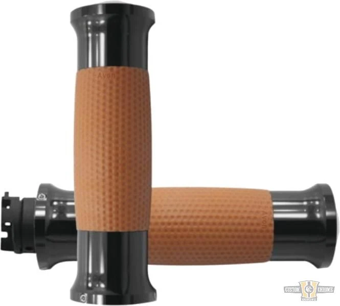 Air Gel Grips Koolzwart Tan 7/8" Anodized Throttle Wire Harley-Davidson