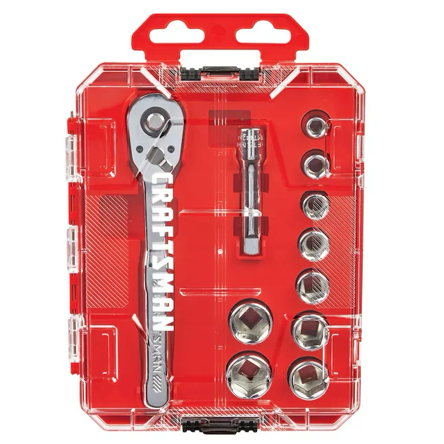 CRAFTSMAN VERSASTACK 11-Piece Metric Afgewerkt Chrome Mechanics Tool Set Hard Case voor aluminium en staal