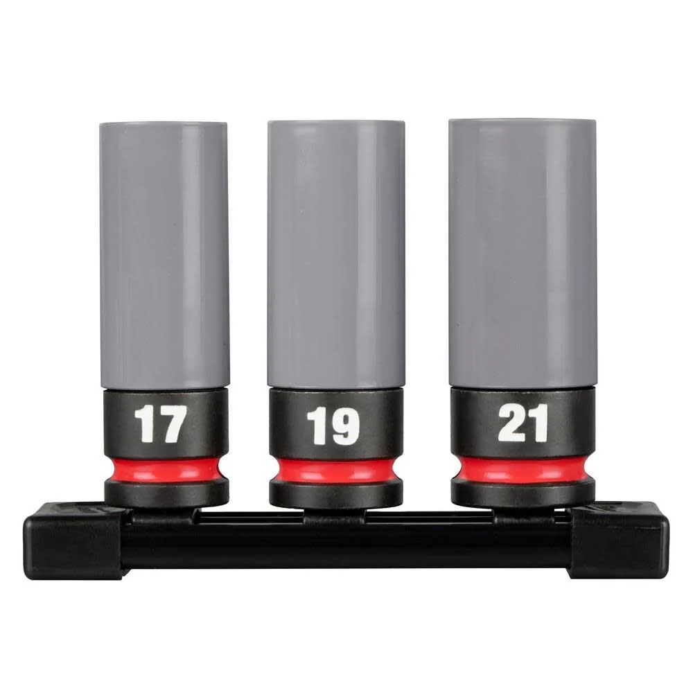 Draadtap- MILWAUKEE SHOCKWAVE IMPACT DUTY 1/2 Drive Metric 3 PC. Lug Nut Wheel Socket Set
