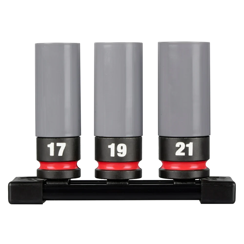 Draadtap- MILWAUKEE SHOCKWAVE IMPACT DUTY 1/2 Drive Metric 3 PC. Lug Nut Wheel Socket Set