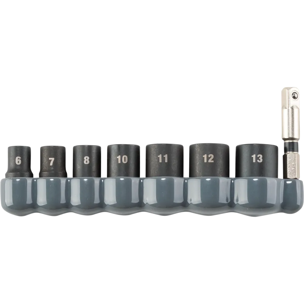 MAKITA IMPACT XPS® 8 PC. 1/4" Drive 6‑Point Metric Impact Socket Set w/ Gebruikelijk Socket Adapter