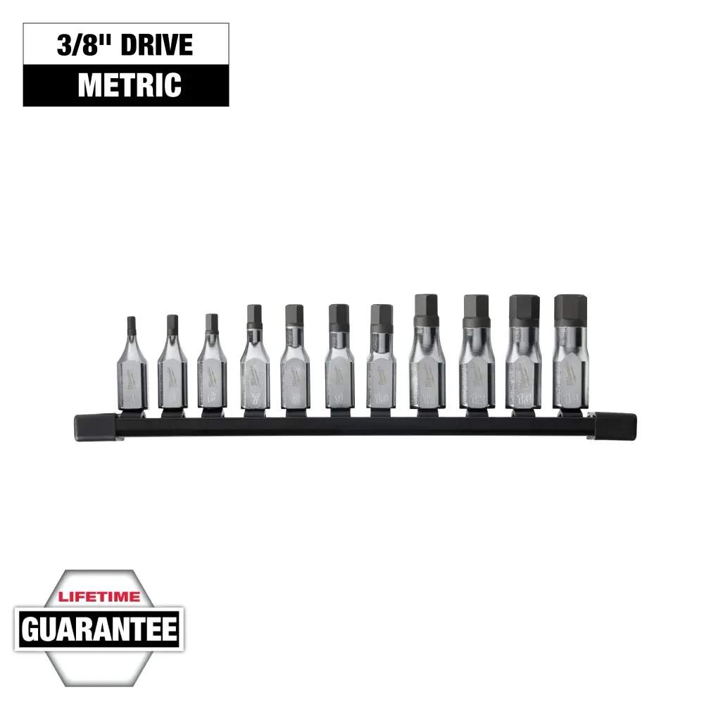 MILWAUKEE 11 PC. 3/8" Drive Hex Bit Socket Set - Metric