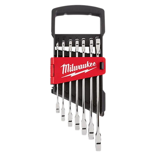 MILWAUKEE 7 PC. Ratcheting Combination Wrench Set - Metric