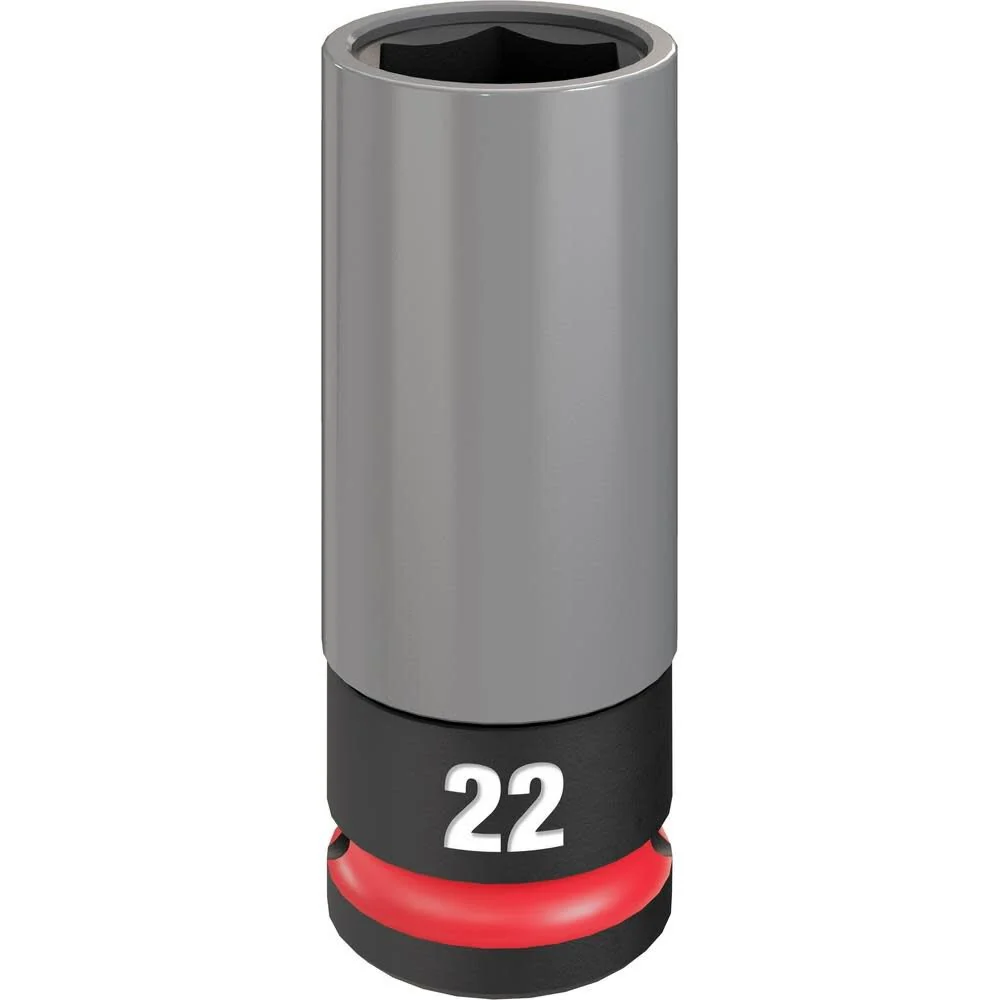 MILWAUKEE SHOCKWAVE IMPACT DUTY 1/2 Drive 22MM Metric Lug Nut Wheel Socket