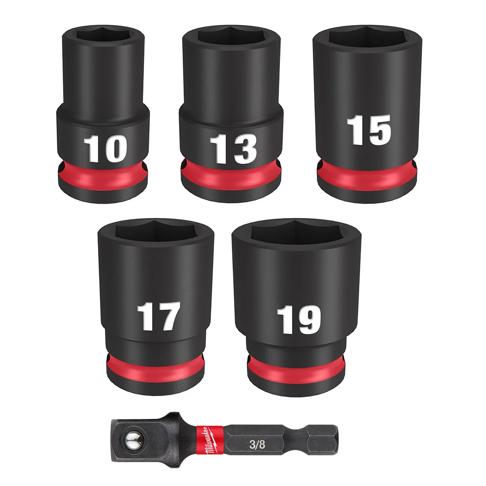 MILWAUKEE 6 PC. SHOCKWAVE IMPACT DUTY 3/8" Drive Basis Socket Set - Metric