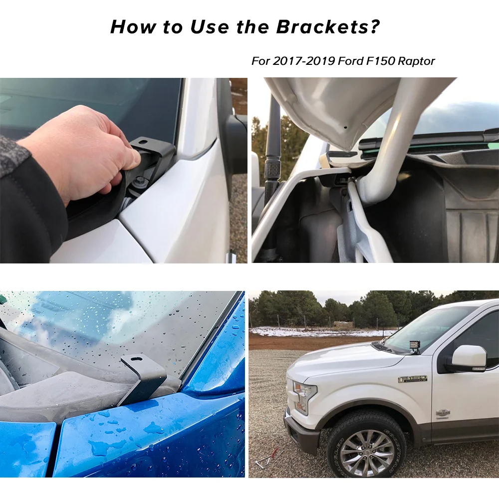 2017-2019 Ford F150 Raptor -pillar Hood Mounting Brackets