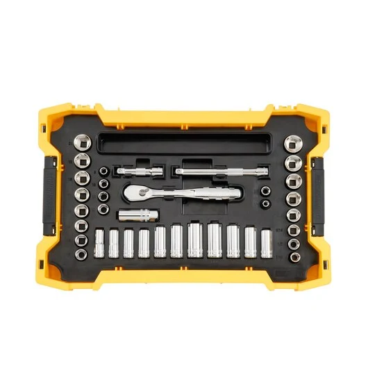 DEWALT 37 pc. 3/8 . Drive Socket Set ToughSystem 2.0 Tray and Lid