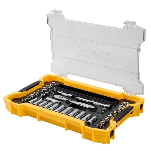 DEWALT 37 pc. 3/8 . Drive Socket Set ToughSystem 2.0 Tray and Lid