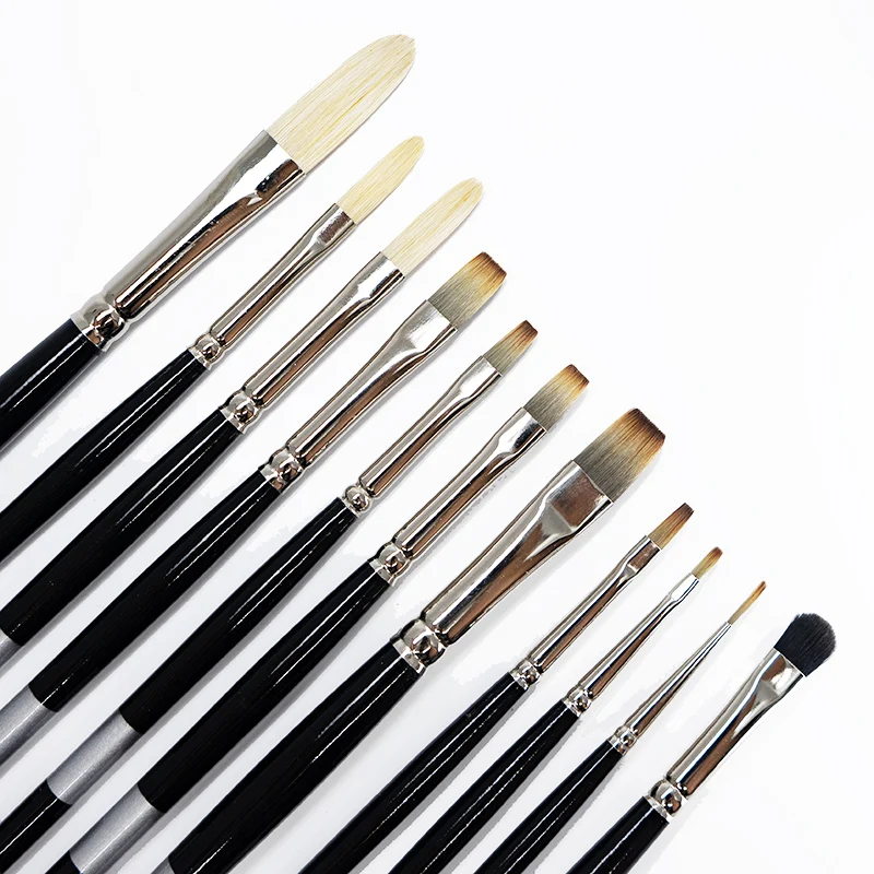 Julie Beck 11-Piece Trekell Brush Set | Synthetic & Oorspronkelijk Hair Brushes Oil Painting