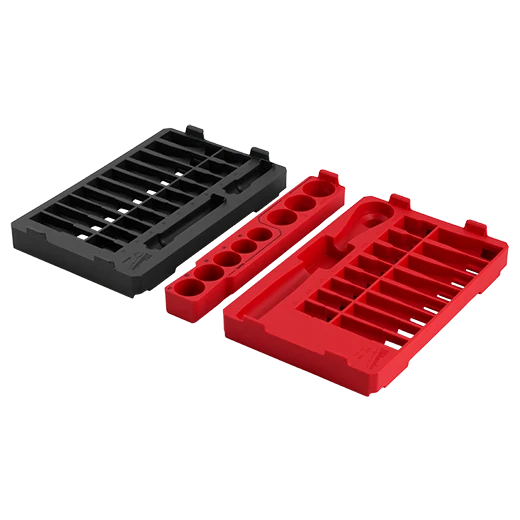 MILWAUKEE 47 PC. 1/2" Drive SAE & Metric Ratchet & Socket Set PACKOUT Trays
