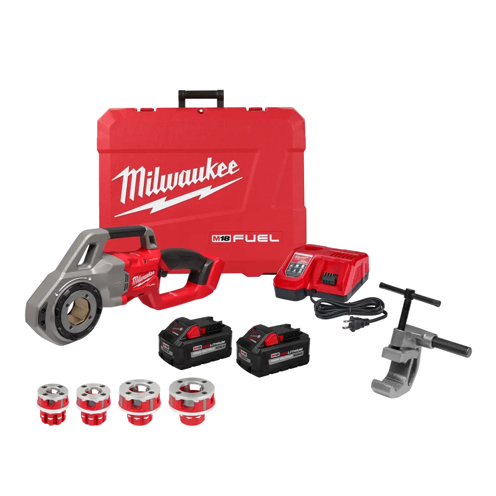 MILWAUKEE M18 FUEL Compact Pipe Threader w/ ONE-KEY Kit w/ 1/2" - 1-1/4" Gering NPT Forged Aluminum Die Heads