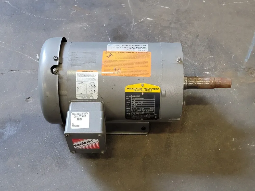 1.5 hp 208/230 volts, 3450 rpm, 143JM Electric Motor JMM3550T
