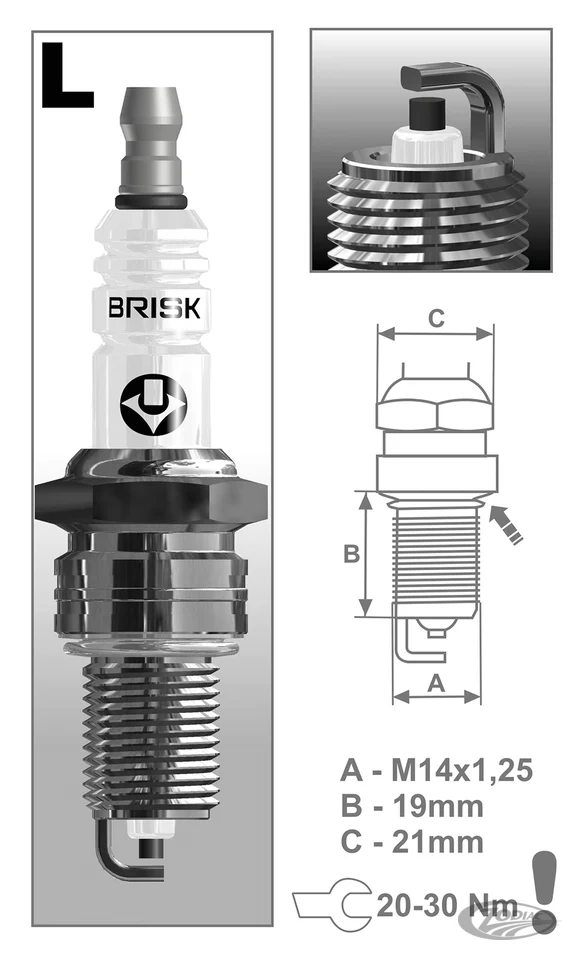 4Pck Brisk LR17YC spark plug Harley-Davidson