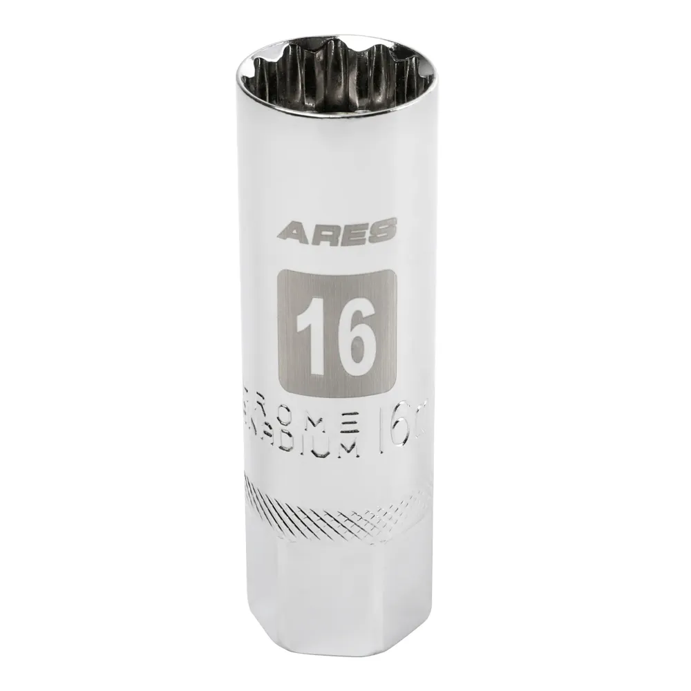 ARES 11018 - 16mm 3/8-inch Drive Gering Wall Magnetic Spark Plug Socket