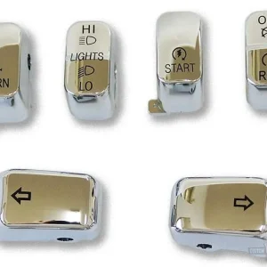 6 PC Switch Cap Set Verchroomd Harley-Davidson