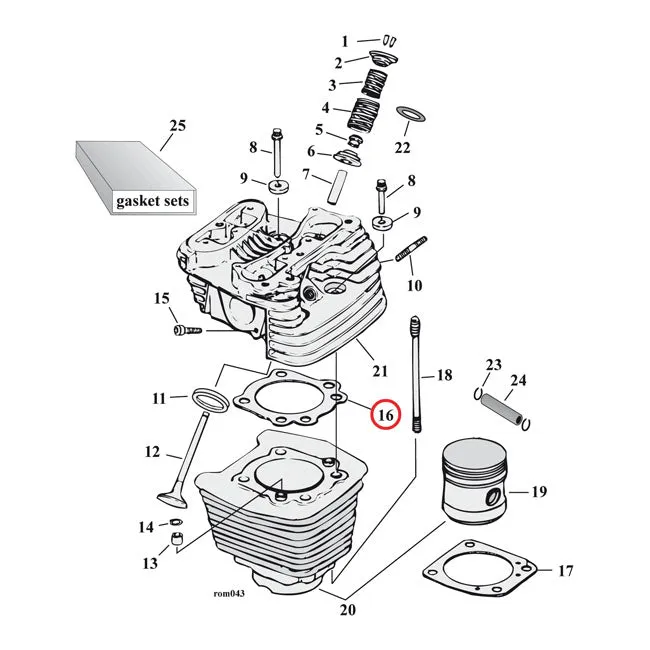 Cometic Cyl Head Gasket .060 Inch Mls Harley-Davidson