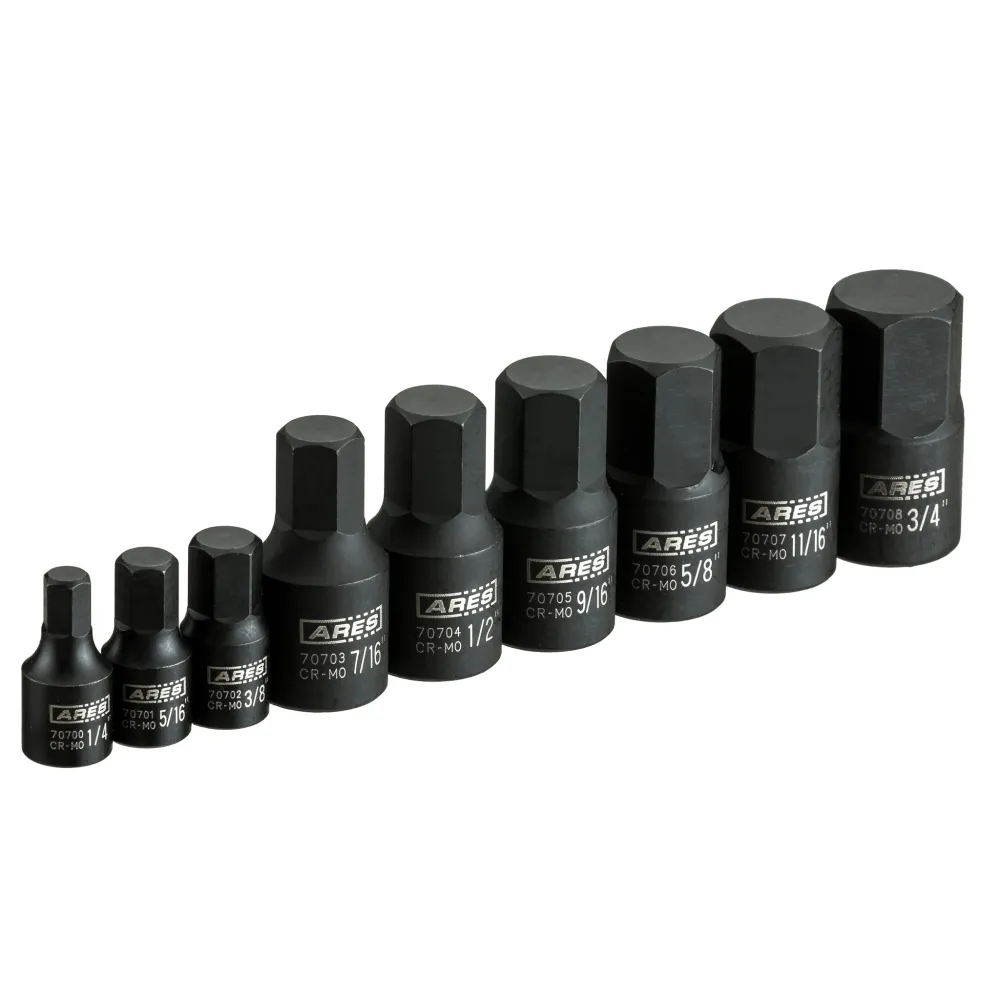 ARES 70496 - 9-Piece SAE Impact Hex Driver Set
