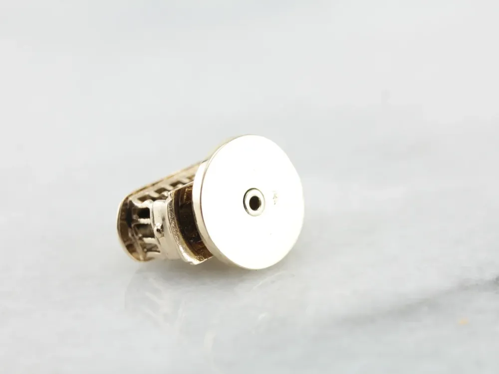 Sportieve Trolley Car Charm Spinning Base Geel Gold