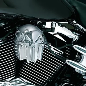 Versterkte Skull Horn Cover Dark Verchroomd Harley-Davidson