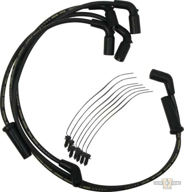 8 mm Custom Spark Plug Wires Zwart Harley-Davidson