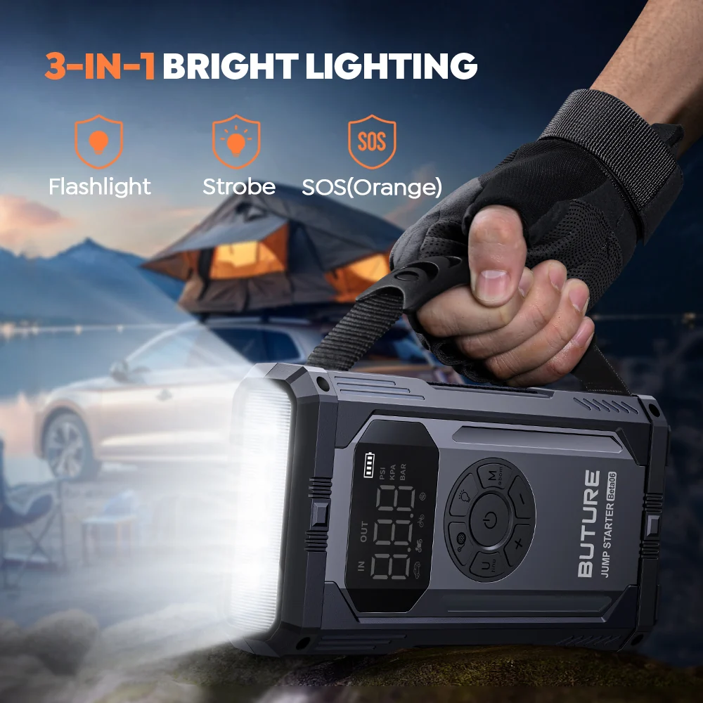 【Hot Sale】Buture Beta06 Car Jump Starter 5000A Air Compressor
