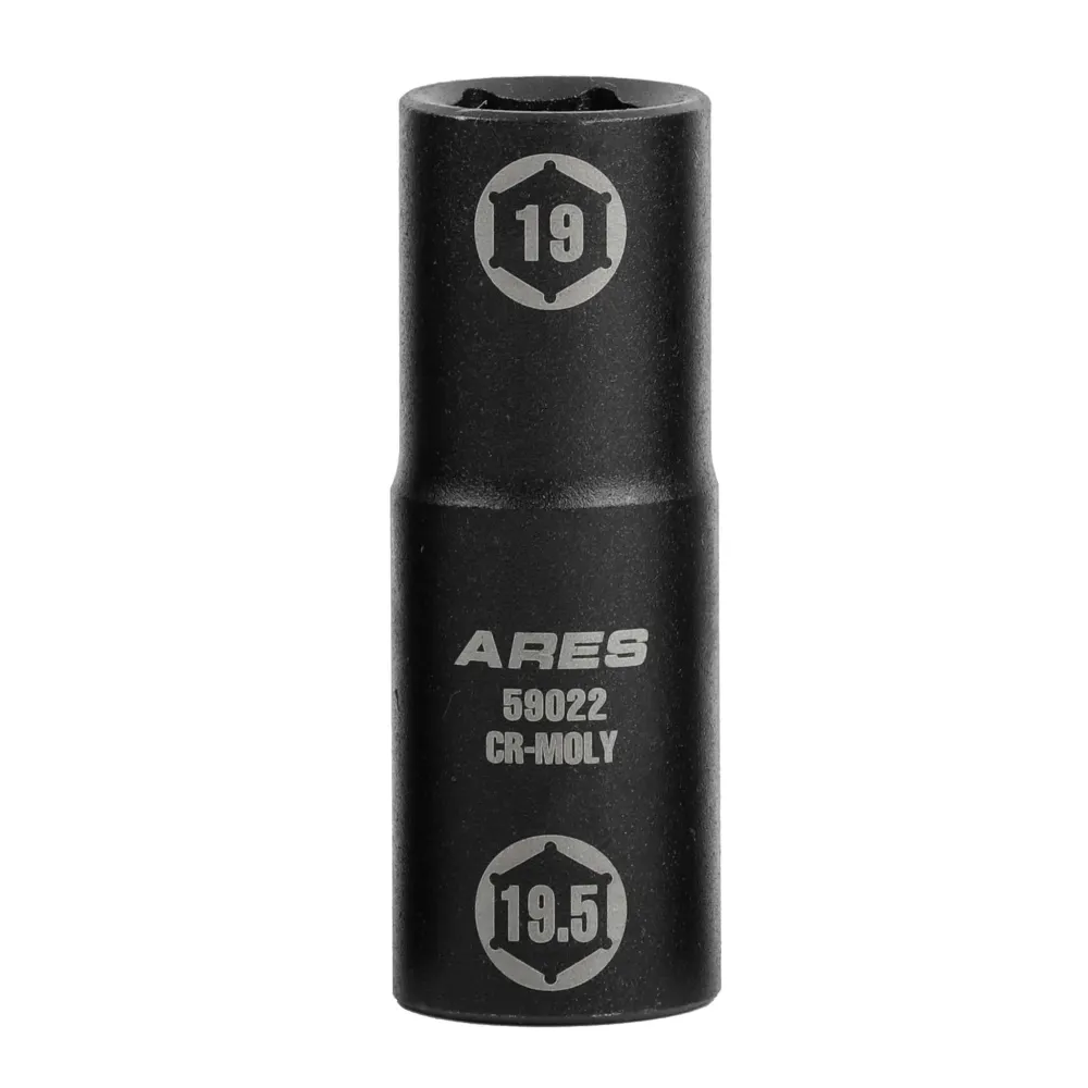 ARES 59022 - 1/2-inch Drive 19 x 19.5mm Half Size Lug Nut Flip Socket