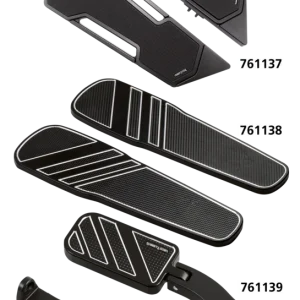 Driver floorboards Hexa Koolzwart w/anodised Harley-Davidson