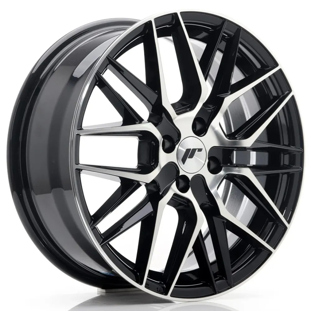 Japan Racing JR-28 17x7" 4x100 ET40, Gloss Zwart Machined
