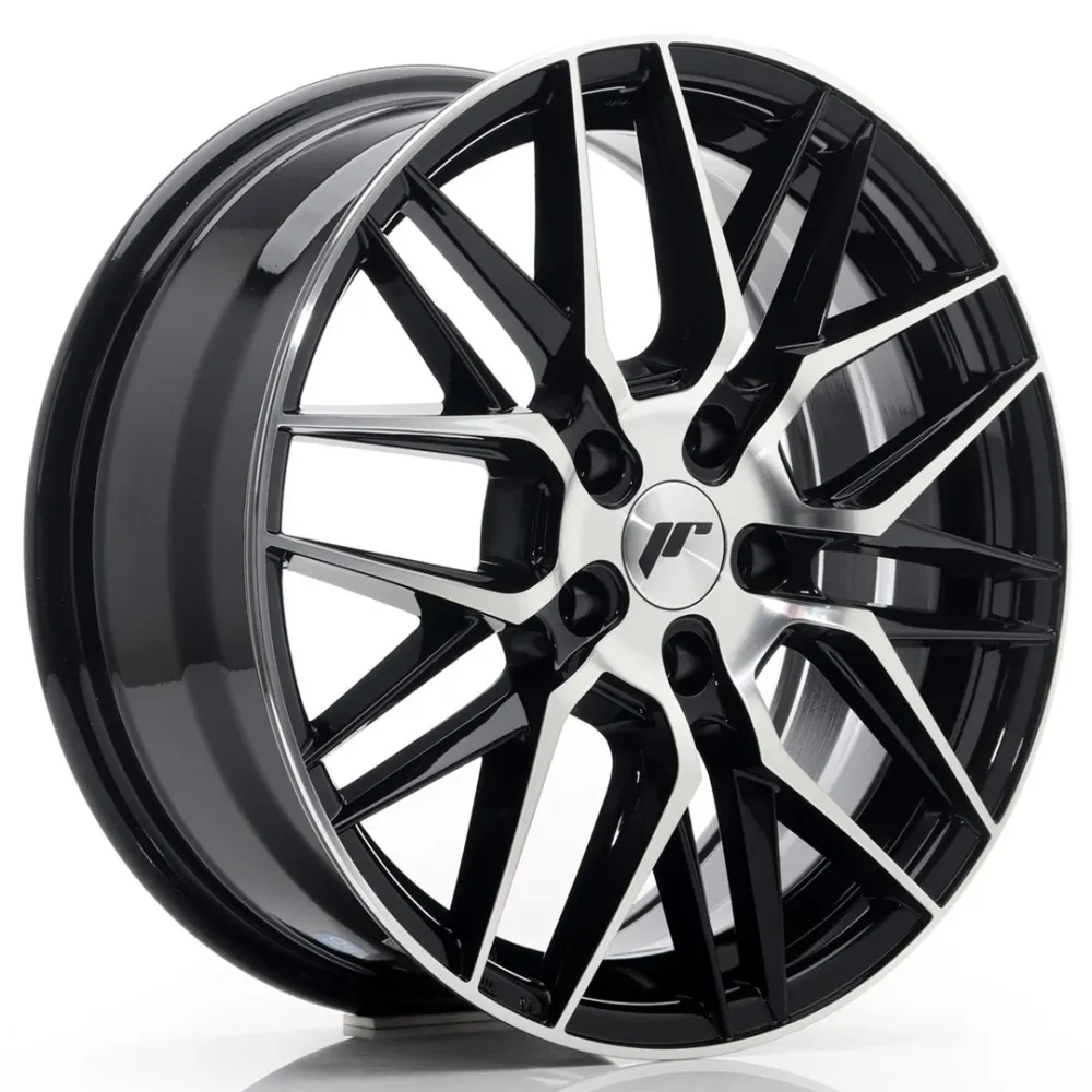 Japan Racing JR-28 17x7" 5x100 ET35, Gloss Zwart Machined