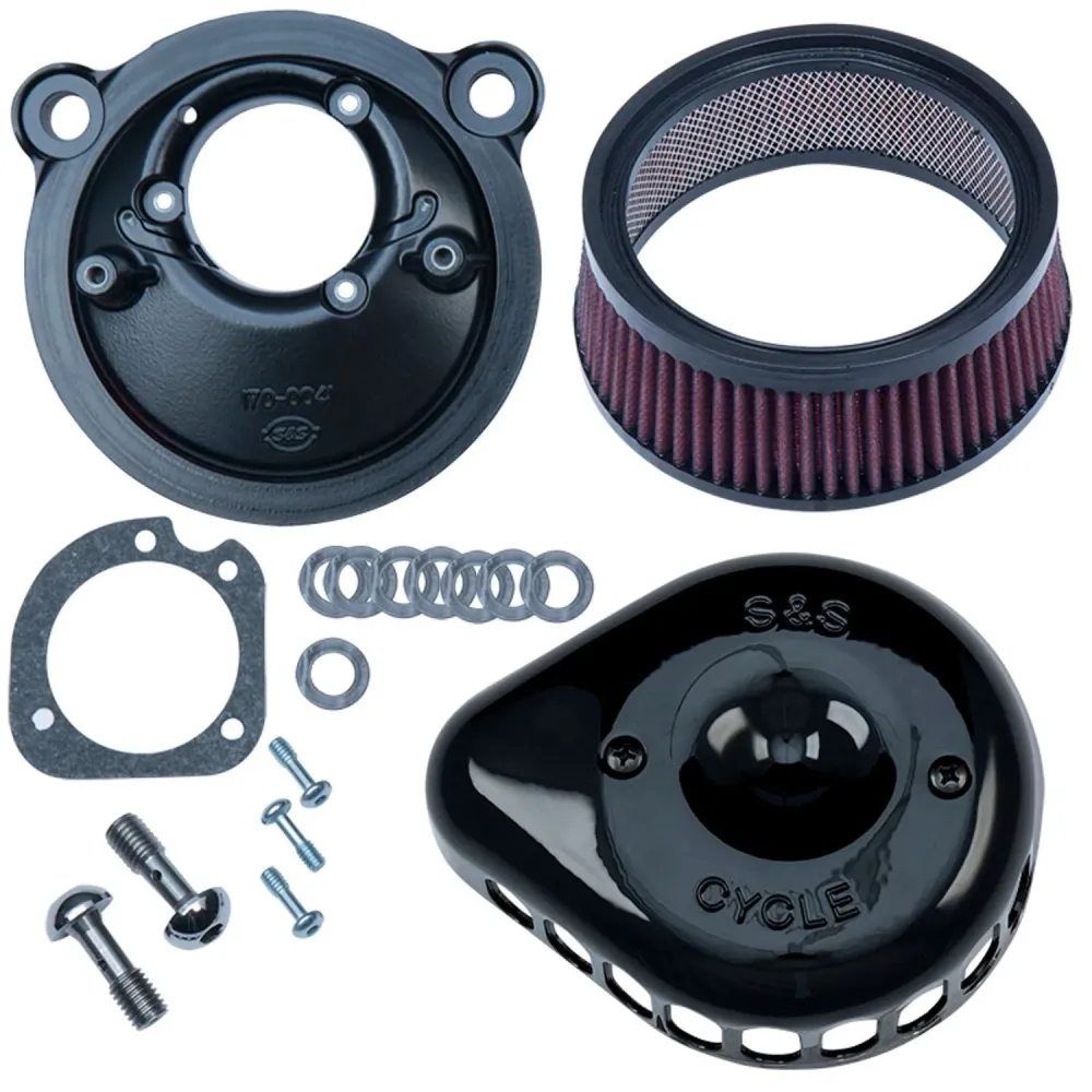 S&S Black Handzaam Teardrop Stealth Air Cleaner Kit Harley Sportster 2007-Up