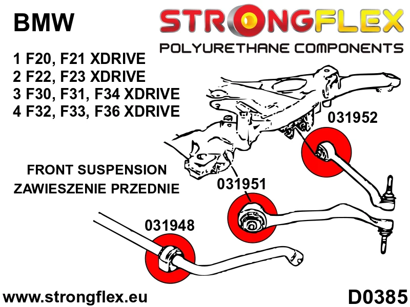 Full suspension bush kit SPORT - BMW > Serie 1 > II F20 / F21 > F20 F21 XDRIVE|BMW > Serie 2 > I F22 / F23 / F87 > F22 F23...