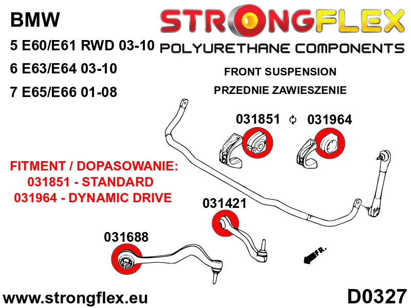 Full suspension polyurethane bush kit - BMW > Serie 5 > V E60 / E61 > E60 Sedan > Sedan RWD|BMW > Serie 5 > V E60 / E61 >...