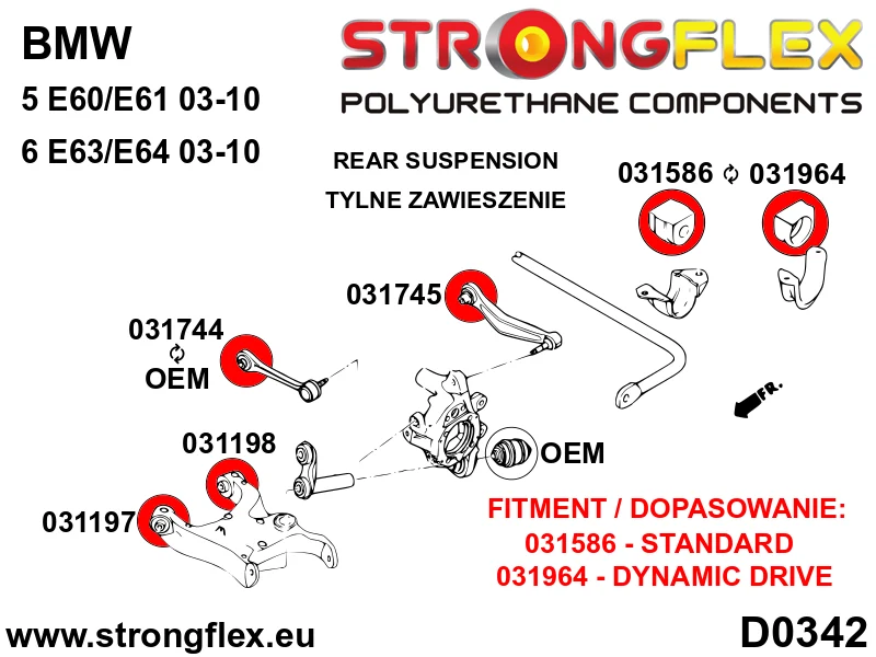 Full suspension polyurethane bush kit - BMW > Serie 5 > V E60 / E61 > E60 Sedan > Sedan RWD|BMW > Serie 5 > V E60 / E61 >...