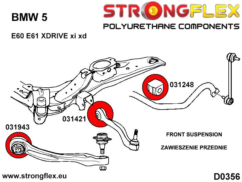 Full suspension polyurethane bush kit - BMW > Serie 5 > V E60 / E61 > E60 Sedan > Sedan xi / xd|BMW > Serie 5 > V E60 / E6...