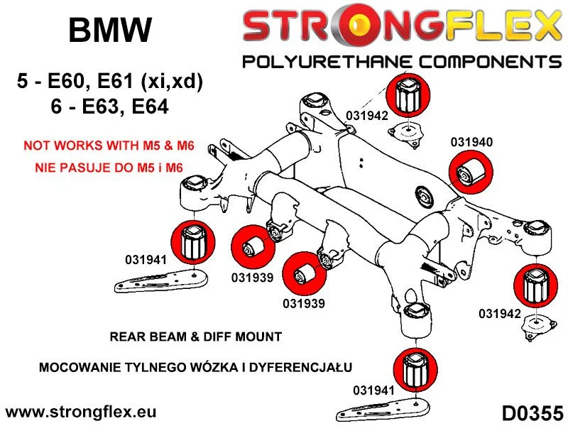 Full suspension polyurethane bush kit - BMW > Serie 5 > V E60 / E61 > E60 Sedan > Sedan xi / xd|BMW > Serie 5 > V E60 / E6...