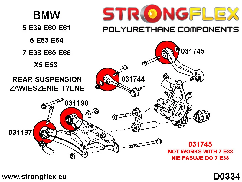 Full suspension polyurethane bush kit - BMW > Serie 5 > V E60 / E61 > E60 Sedan > Sedan xi / xd|BMW > Serie 5 > V E60 / E6...