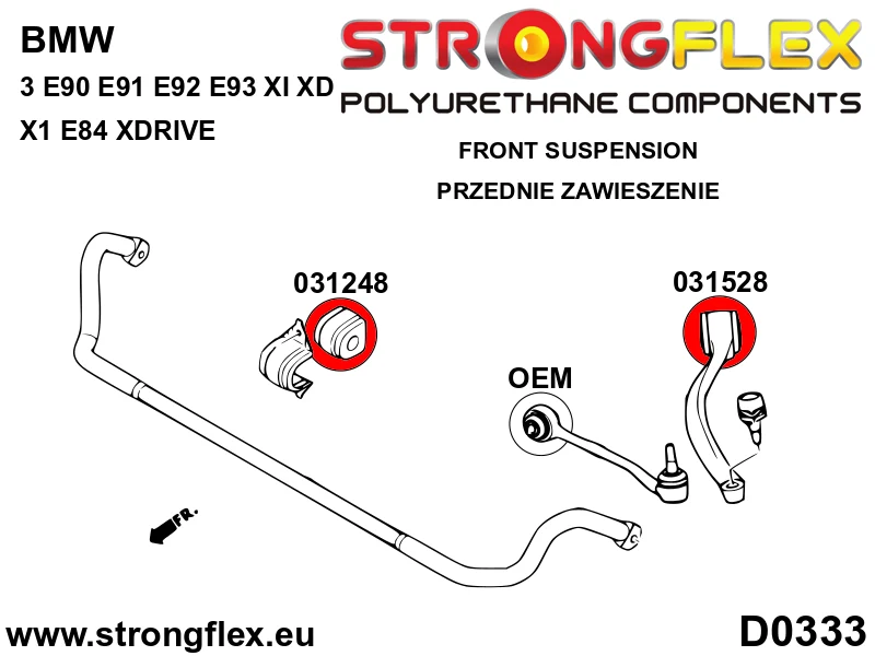 Full suspension polyurethane bush kit SPORT - BMW > Serie 3 > V E90 / E91 / E92 / E93 > E90 / E91 / E92 xi / xd
