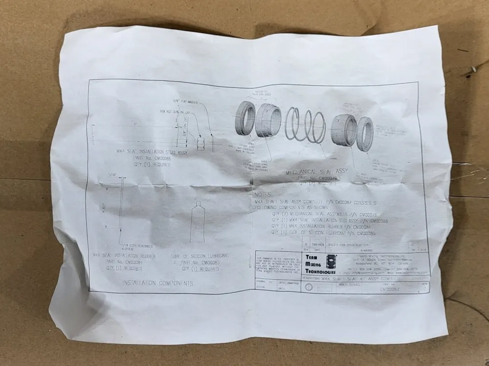 MK4 Shaft Seal Kit Assy CV00087