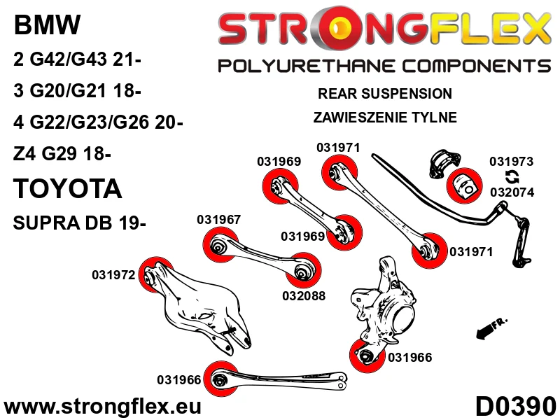 Rear suspension bush kit SPORT - Toyota > Supra > V DB|BMW > Z4 > III G29|BMW > Serie 3 > VII G20/G21/G80 > G20/G21 RWD|BM...