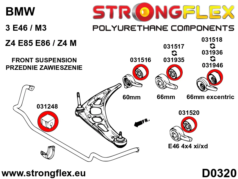 Suspension bush kit SPORT - BMW > Serie 3 > IV E46 > E46 rwd|BMW > Serie 3 > IV E46 > E46 xi / xd|BMW > Serie 3 > IV E46 >...