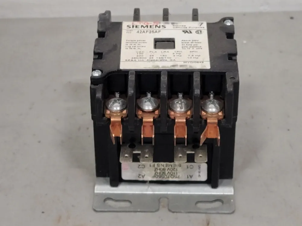 25 Amp, 4 Pole, 110/120 VAC Coil Contactor 42AF25AF