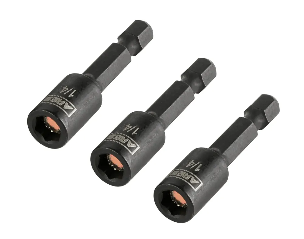 ARES 27012 - 3-Piece 1/4-Inch Magnetic Impact 1 3/4-Inch Nut Driver Bit Set