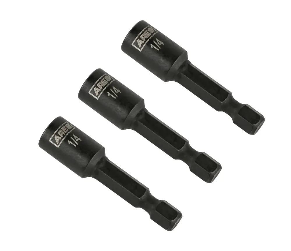 ARES 27012 - 3-Piece 1/4-Inch Magnetic Impact 1 3/4-Inch Nut Driver Bit Set