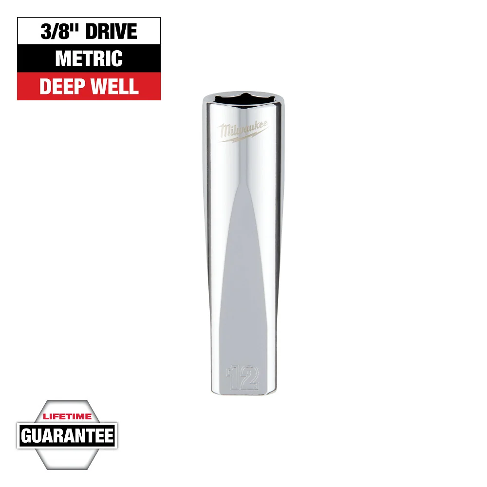 3/8" Drive 12mm Metric 6-Point Deep Socket