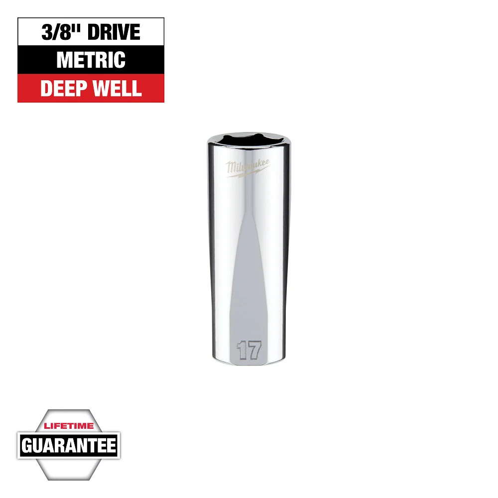 3/8" Drive 17mm Metric 6-Point Deep Socket