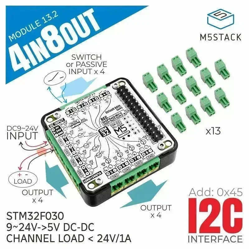 M5stack 4IN8OUT Multi-channel DC Drive Module